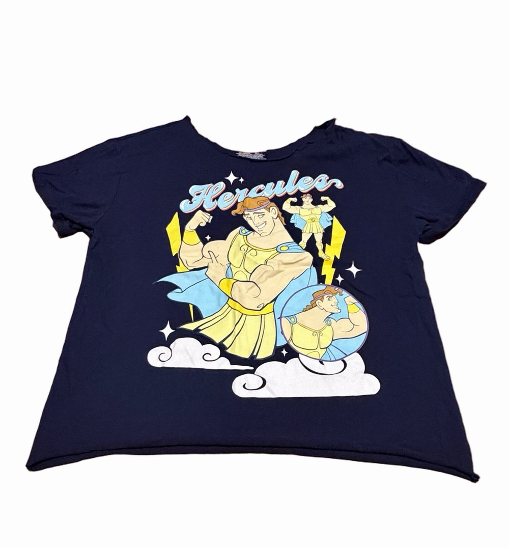 Hercules Women’s Navy Raw Hem T-Shirt